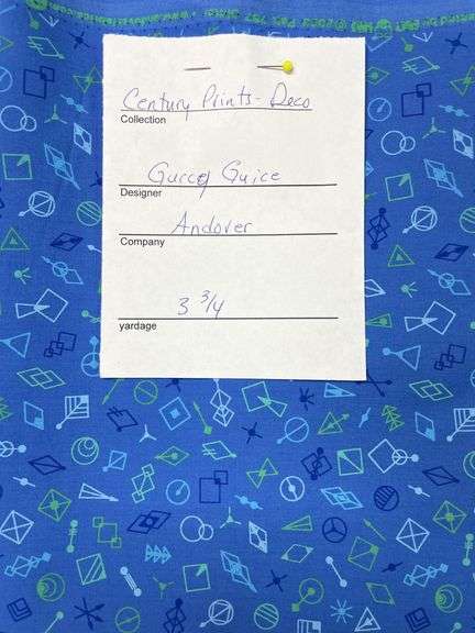 Century Print- DECO By Guicy Guice Andover 3 3/4 YDS
