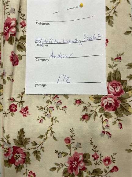 Lady Tulip Edyta Sitar Laundry Basket Andover  1 1/2 YDS