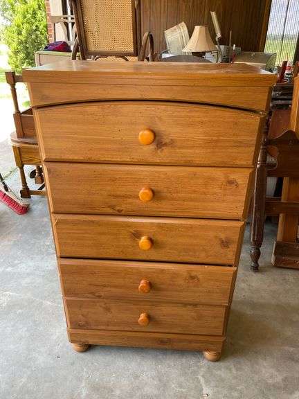 Twin Size Headboard and Dresser Pressed Pine Grain