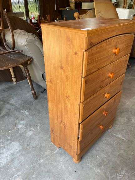 Twin Size Headboard and Dresser Pressed Pine Grain