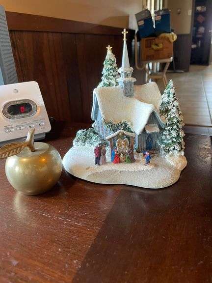 Thomas Kinkade Winter Scene and Bell