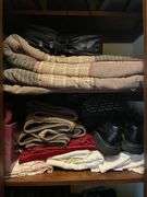 Electric Space Heaters, Cake Dome, Linens In Closet