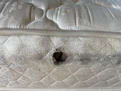 Queen Size Wooden Sleigh Bed With Mattress