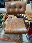 4 leather rolling chairs