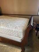 Queen Size Wooden Sleigh Bed With Mattress