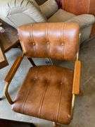 4 leather rolling chairs