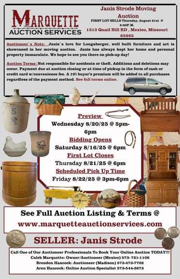 Janis Strode Moving Auction 