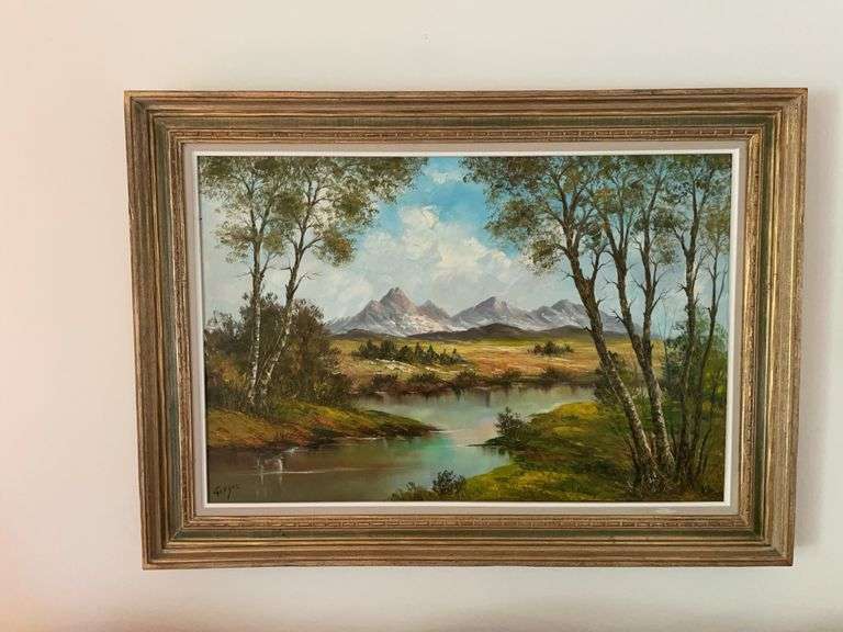 Painted Canvas Picture In Frame