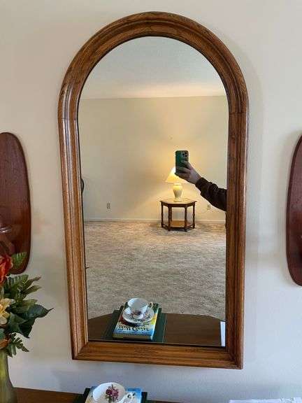 Wooden Arched Mirror
