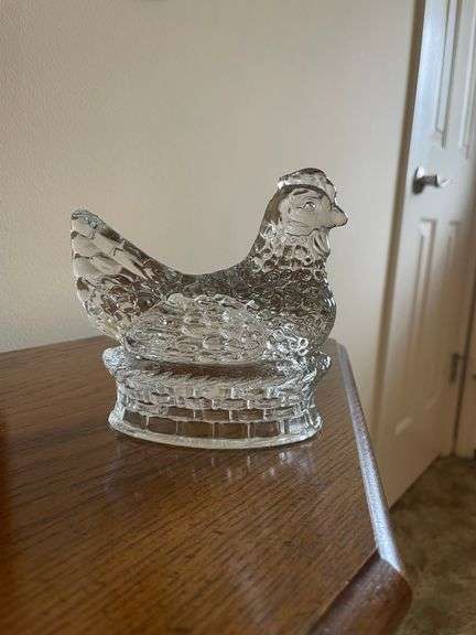 Glass Hen On Nest