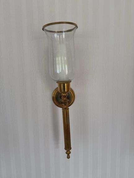 Brass Wall Sconces (Living Room A)