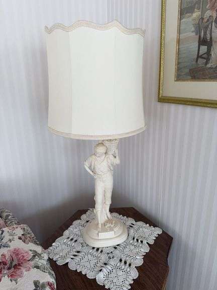 36” Tall Lamp and Doilies(Living Room A)
