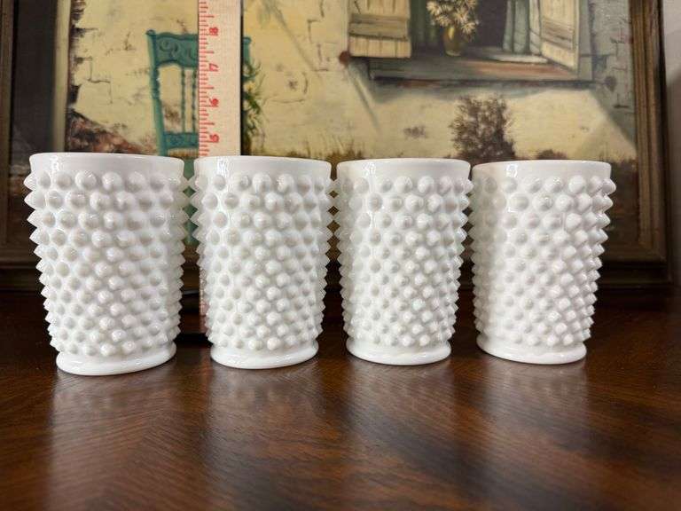 Fenton Hobnail Milk Glass Tumblers