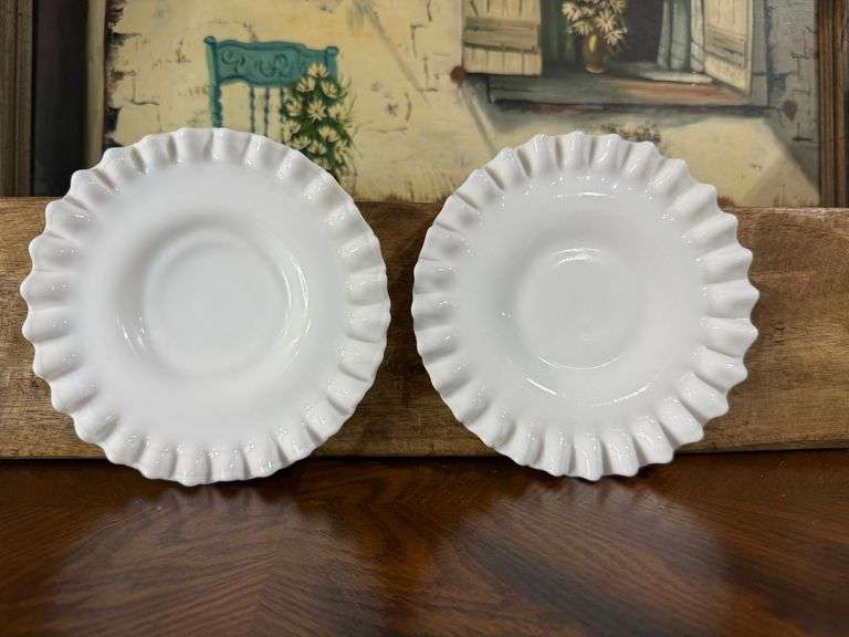 Hobnail Milk Glass Saucers/Underplates