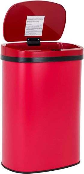 New Red 13-Gallon Touch Free Sensor Automatic Kitchen Office - Matthews ...