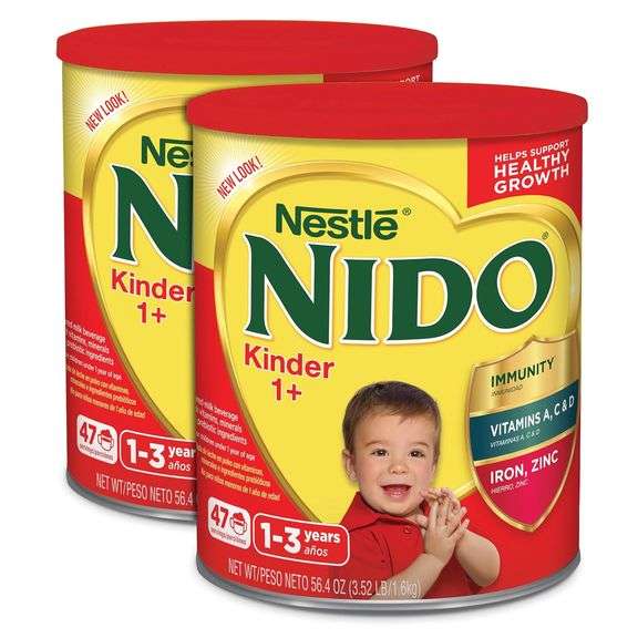 Nestl NIDO Kinder 1+ Powdered Milk Beverage  3.52 lbs.  2 Count Kinder 1+ 3.52 Pound (Pack of 2)