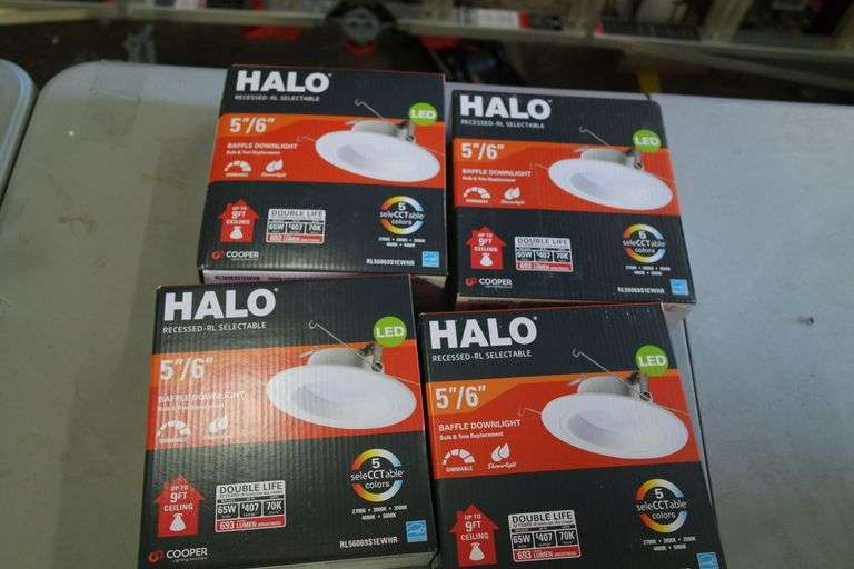 (4) HALO RL56 Series 5/6-inch recessed LED retrofit module. Selectable ...
