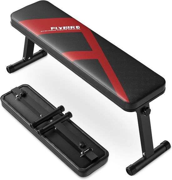 Adjustable Flat Weight Bench – 440 Lbs Capacity, Easy Assembly, Non-Slip Feet For Home Gym Strength Training