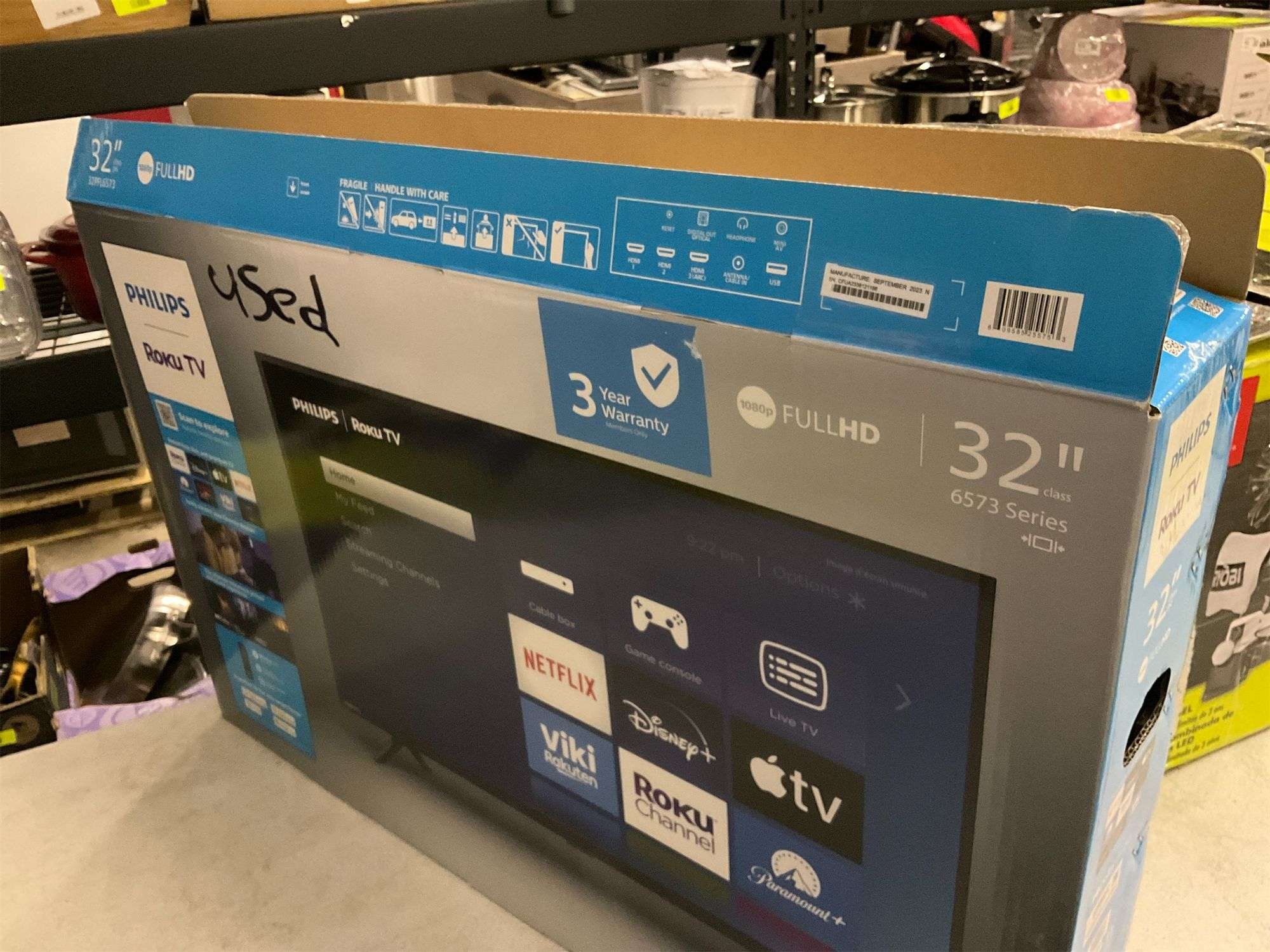 Philips 32PFL6573/F7 32 Full HD 1080p Roku TV - Matthews Auctioneers 