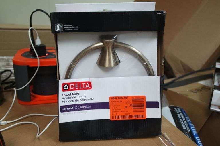 DELTA Lahara Towel Ring in Champagne Bronze Matthews Auctioneers
