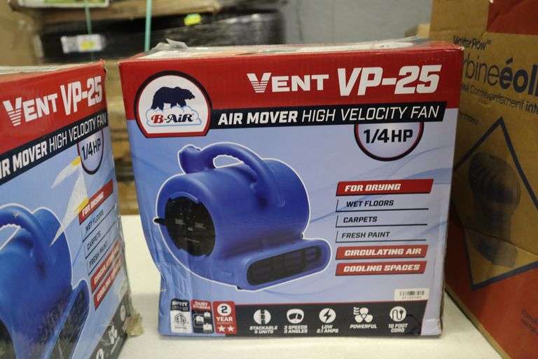 BAir vent VP25 air mover high velocity fan Matthews Auctioneers