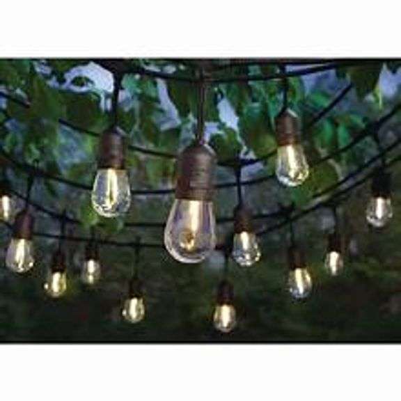 HAMPTON BAY 12-Light 24 ft. Black Indoor/Outdoor Commercial Incandescent Edison String Light