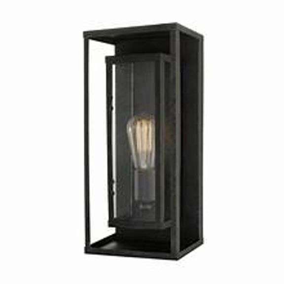 GLOBE ELECTRIC Montague Dark Bronze Rustic Outdoor 1-Light Wall Sconce