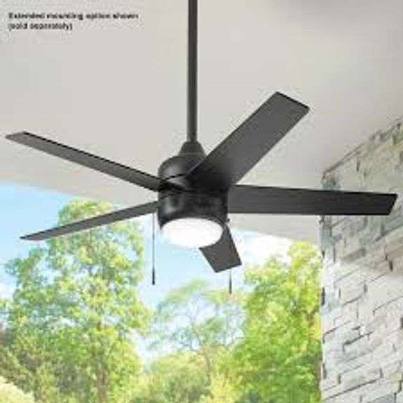 Hampton Bay Mena 54 Inch Matte Black Ceiling Fan Parts With Light Kit - Open Box