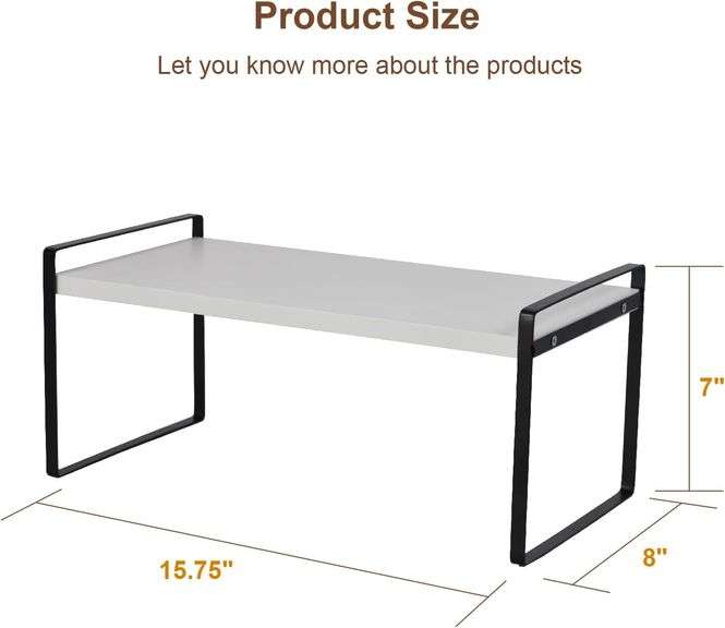 ABLHIGM Office Desktop Shelf Organizer, White Wooden Desktop Organizer