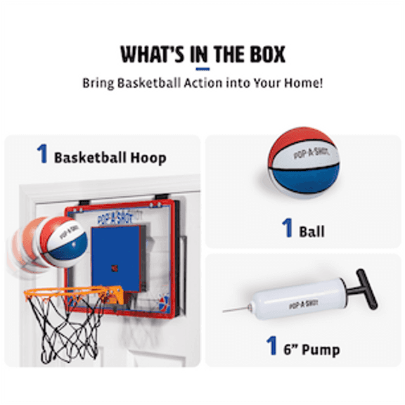 Pop-a-Shot Slam Dunk over-the-door Mini Arcade Basketball Hoop ...