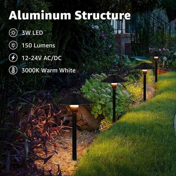SUNVIE LED Landscape Lights Low Voltage Pathway Lights 3W 1224V