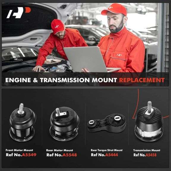 APremium 4pcs Engine Motor and Transmission Mount Kit Compatible with