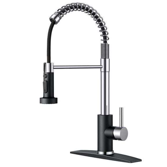 SingleSpring Handle Kitchen Faucet with Pull Down Function Sprayer