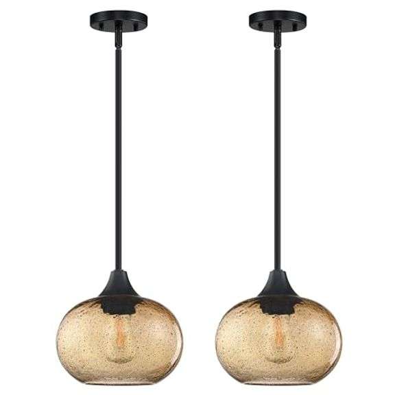 SEENMING HOUSE 2 Pack 1 Light Hanging Indoor Kitchen Island Pendant