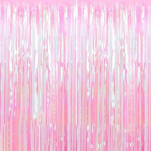 (3) Dazzle Bright 2 Pack Backdrop Curtain, 3FT x 8FT Metallic Tinsel