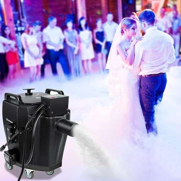 Dry Ice Fog Machine, 3500W Low Lying Fog Machine With Movable Pulley