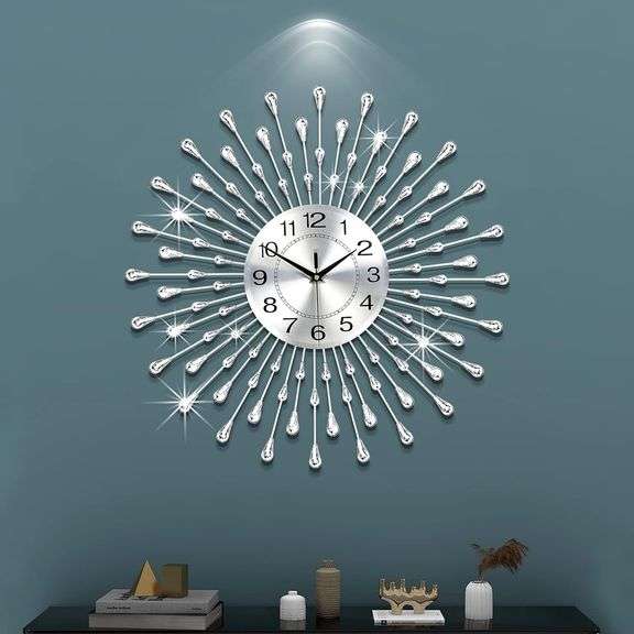 FLEBLE Modern Large Wall Clocks for Living Room Decor Big Silent Wall