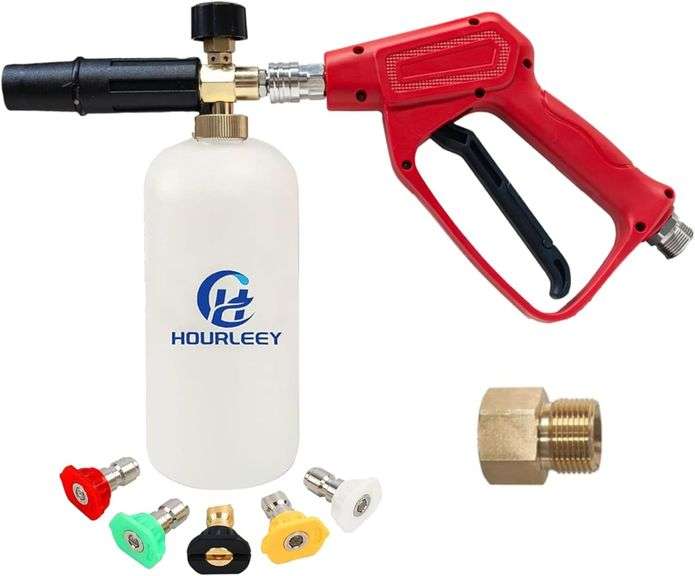 Hourleey Foam Cannon with 4000PSI Pressure Washer Gun, Foam Cannon Set