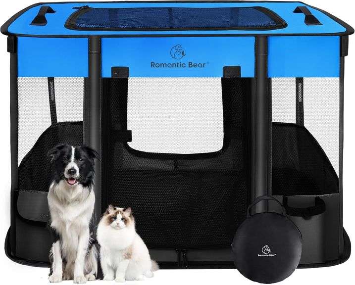 Pet Playpen, Foldable Dog Cat Playpens,Portable Exercise Kennel Tent