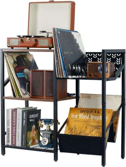ATSKIM 3-Tier Vinyl Record Stand, Large Record Holder Stand Up To 150 ...