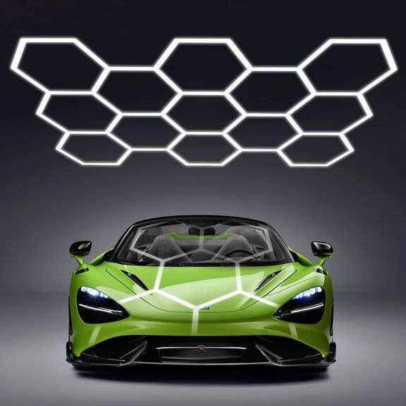 Hexagon LED Lights Hexagon Garage Lights,13 54packs 6500K