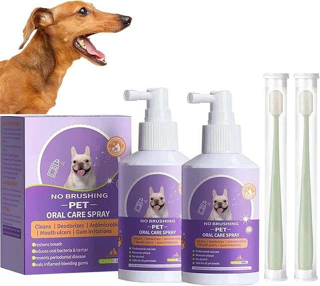 2PC New Pet Clean Teeth Cleaning Spray for Dogs & Cats, Pet Mouth