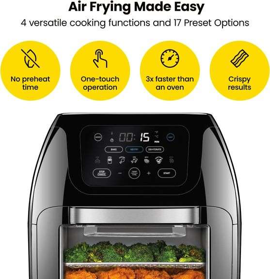 CHEFMAN Multifunctional Digital Air Fryer+ Rotisserie, Dehydrator