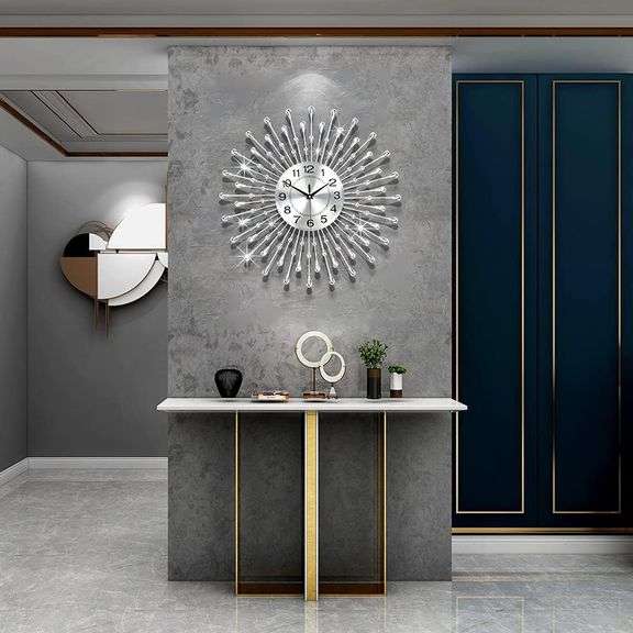 FLEBLE Modern Large Wall Clocks for Living Room Decor Big Silent Wall