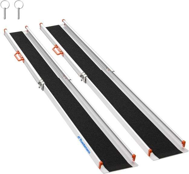 70.8" Steel Motorcycle Ramp For Trucks - 600lb Capacity Folding Bike Ramp With Anti-Slip Surface