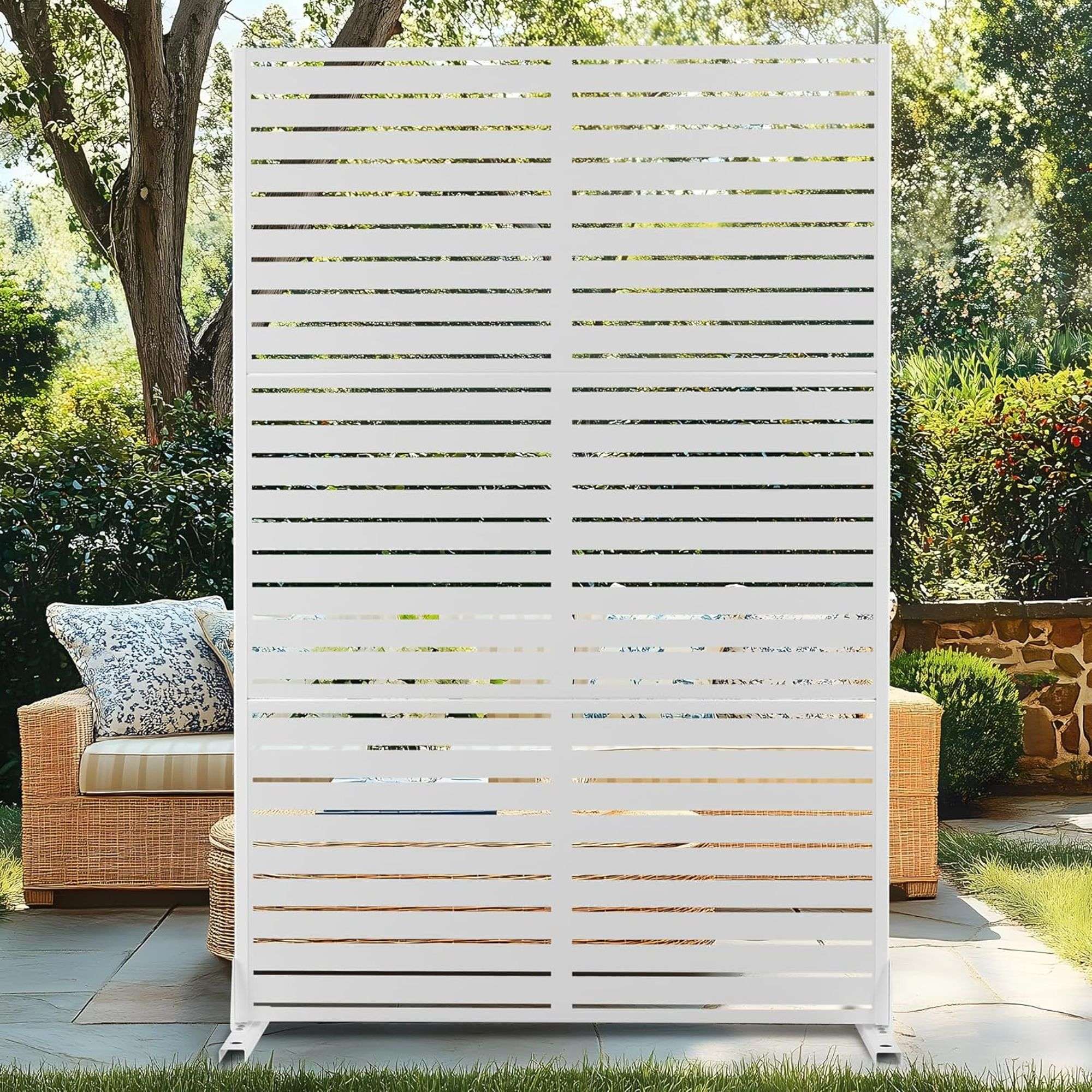 thumbnail image 2 of Garvee Freestanding Metal Privacy Screen With Stand Decorative Copper Geometric Design Outdoor Privacy Panels For Deck Patio Balcony Garden 2 of 9