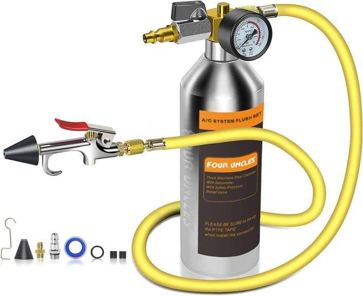 IRONCUBE AC Flush Kit,A/C Air Conditioner System Flush Canister Gun Kit ...