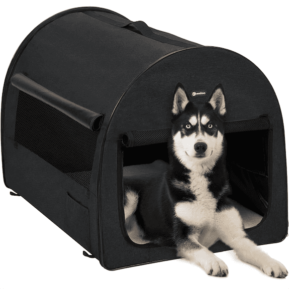 View of Veehoo Collapsible Dog Crates for Large Dogs - Portable Dog Travel ...