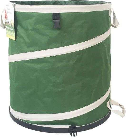 thumbnail image 2 of Buy Pop-Up Trash Can For Camping, 30 Gallon Collapsible Trash Can Reusable Garbage Leaf Bag Outdoor Yard Waste Basket Bin Green 2 of 10