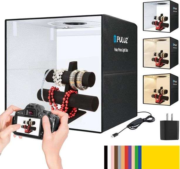 Timable Light Box PULUZ Light Box Photography, 20x20 inch Portable Photo Studio Light Box ...